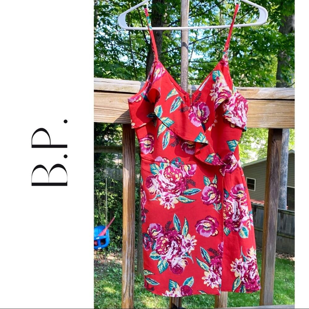 NWOT BP Red Floral Wrap Style Romper